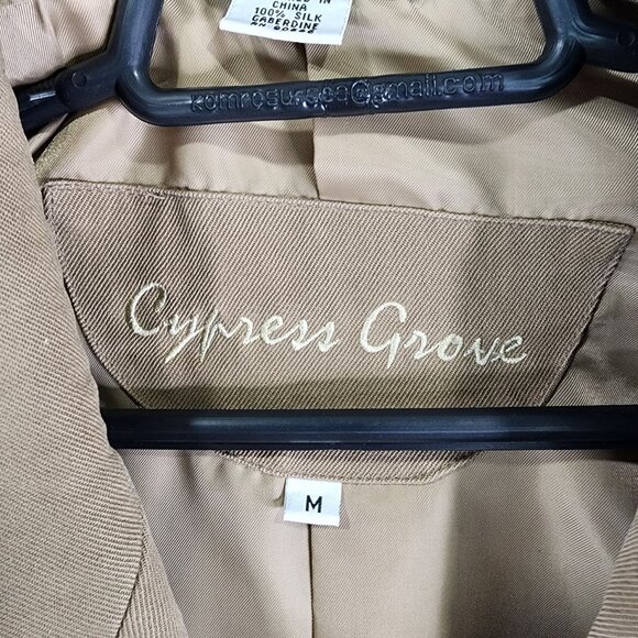 Mens Tan Cypress Grove 100% Silk Gaberdine Blazer Jacket 3 Button Long Sleeve M - Picture 7 of 12